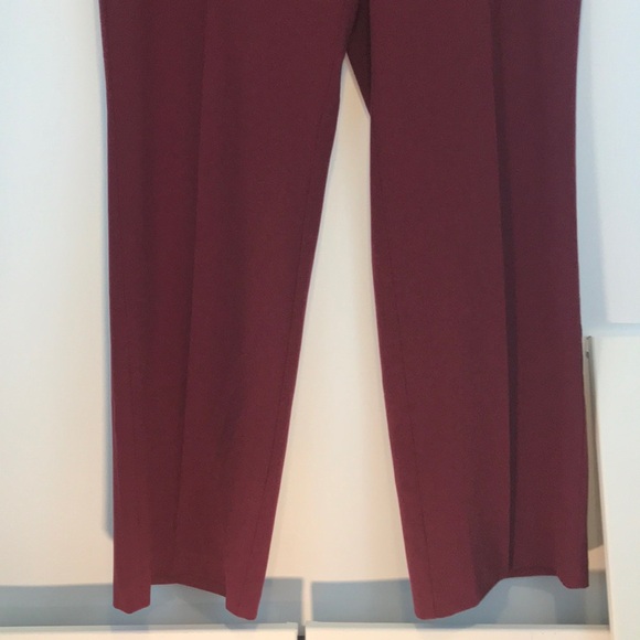 Ashley Stewart Burgundy Straight Leg Pants SZ 14 T - Picture 3 of 8